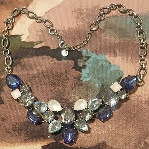 LOFT Sparkling Necklace with Royal Blue,Baby Blue & Milky Rhinestones.
